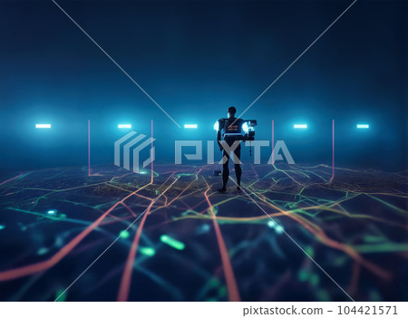 Abstract Technology Background of Futurism 104421571
