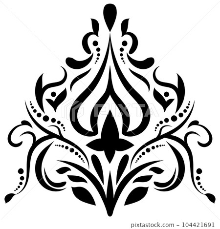 Vintage damask baroque ornament with floral retro antique style. Isolated element for wedding decoration. 104421691