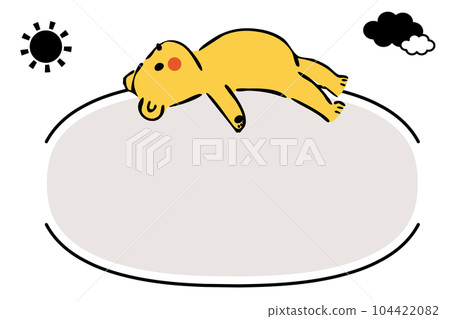 寬鬆可愛的動物框架（四肢伸展的熊） 104422082