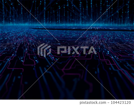 Abstract computer data characters, big data, and internet technology concepts 104423120