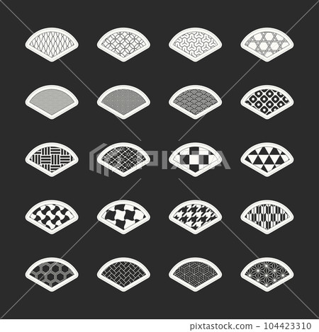 日本圖案貼紙圖標(扇子) 日本圖案貼紙圖標(扇子) 104423310