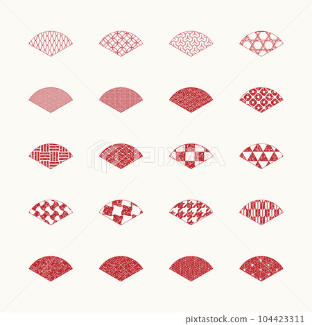 日本圖案郵票圖標（扇子） 104423311