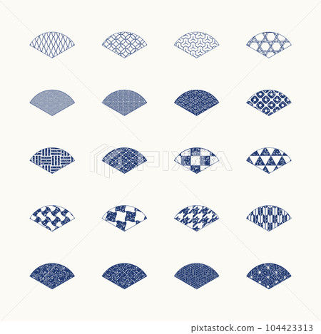 Japanese pattern stamp icon (fan) - Stock Illustration [104423313] - PIXTA