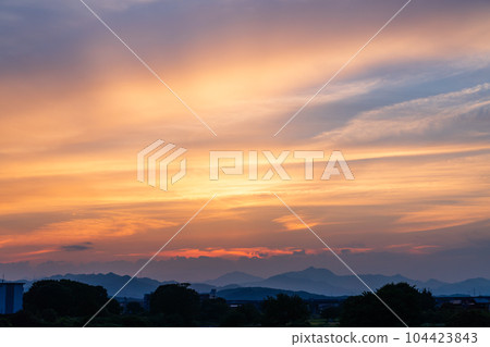 Hot and humid day Summer sunset Hot and humid day Summer sunset 104423843