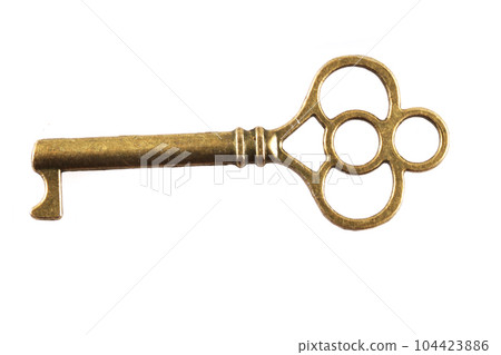 old vintage key isolated 104423886