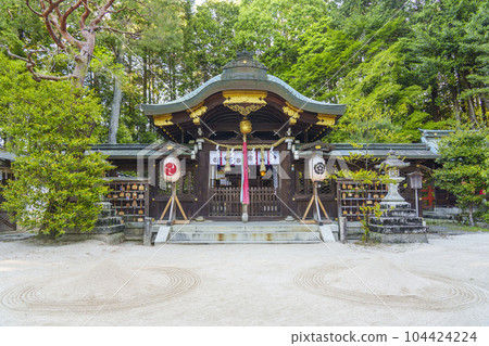 The main hall of Hachidai Shrine surrounded by fresh greenery (Ichijoji, Sakyo Ward, Kyoto City, Kyoto Prefecture) 104424224