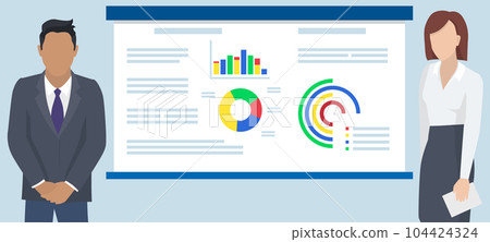 Successful business project presentation, company strategy planning, statistics indicators analysis Successful business project presentation, company strategy planning, statistics indicators analysis 104424324