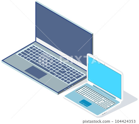 Foldable laptops with built-in keyboard and monitor. Electronic appliances, equipment for work Foldable laptops with built-in keyboard and monitor. Electronic appliances, equipment for work 104424353
