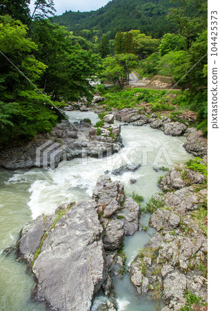 秋川溪谷|從吊橋上看到的山澗溪水氣勢磅礴 秋川溪谷|從吊橋上看到的山澗溪水氣勢磅礴 104425373
