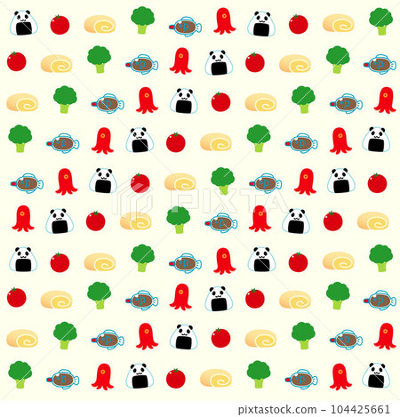 Onigiri in a simple lunch box, side dish pattern square type 3 104425661