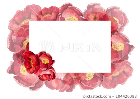 watercolor illustration of frame and card peonies thin-leaved on a white background watercolor illustration of frame and card peonies thin-leaved on a white background 104426388