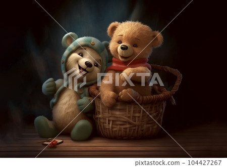 two teddy bear friends 104427267