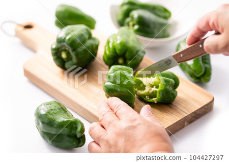 green pepper (white background) green pepper (white background) 104427297