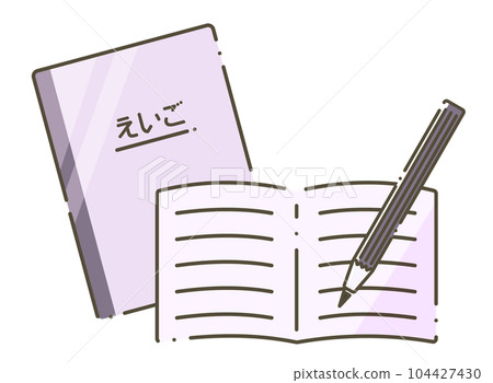 英語筆記本和鉛筆 104427430