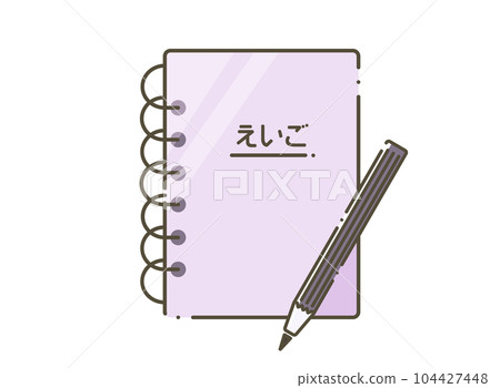 english notebook and pencil 104427448