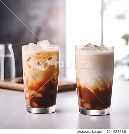 milk coffee with ice 104427886