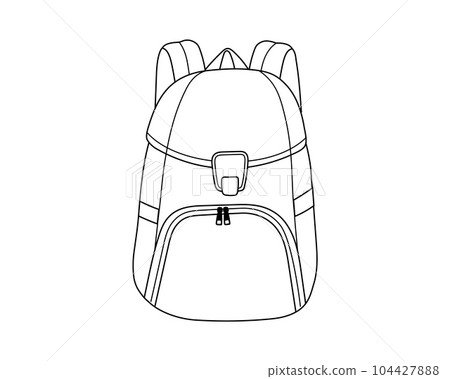 School backpack in simple line style.Vector illustration 104427888