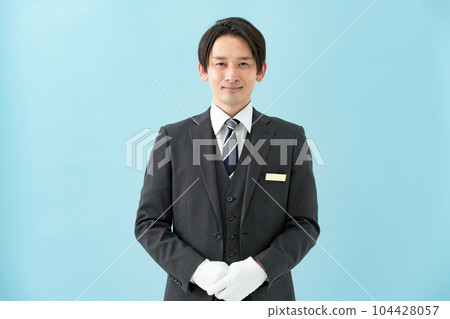 Male white gloves 104428057