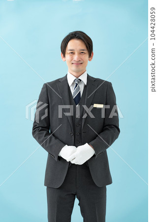 Male white gloves 104428059