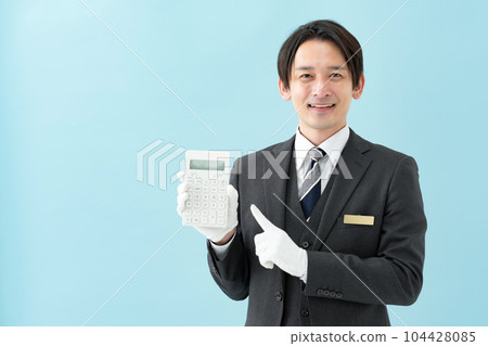 Male white gloves calculator 104428085