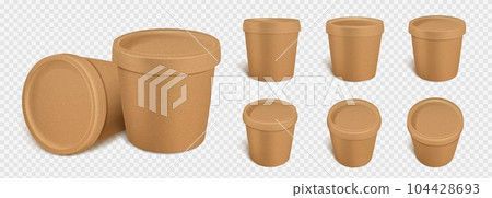Ice cream craft paper container package mockup. 104428693