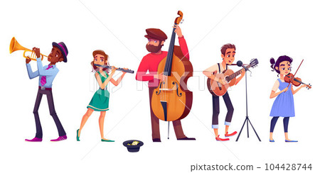 Street music band performing 104428744