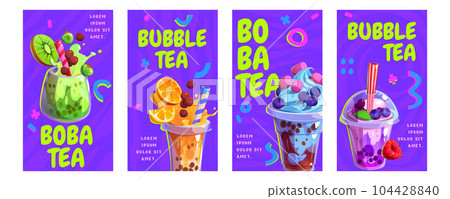 Promo banners for bubble tea menu Promo banners for bubble tea menu 104428840
