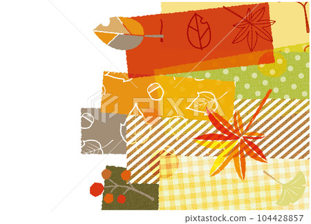 Autumn leaves pattern pattern collage background material 104428857