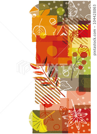 Autumn leaves pattern pattern collage background material 104428863