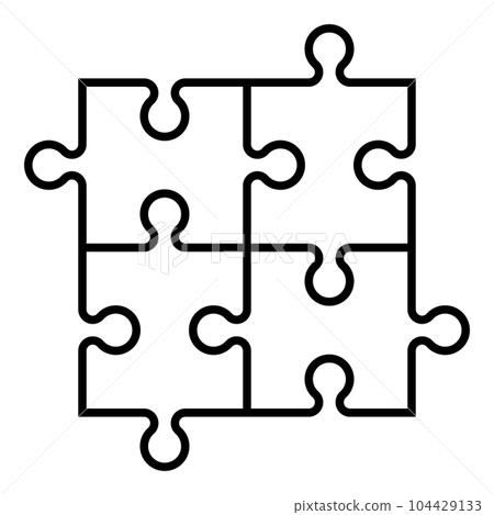 簡單的拼圖圖標 簡單的拼圖圖標 104429133