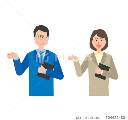 男女引導插畫 104429480