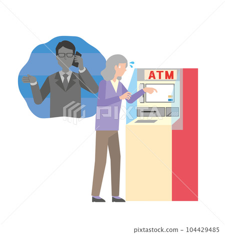 ATM 轉賬欺詐圖像插圖 104429485