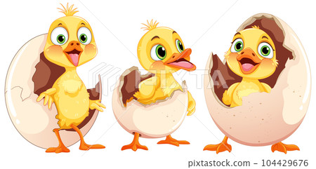 Cute Duckling Cartoon Characters 104429676