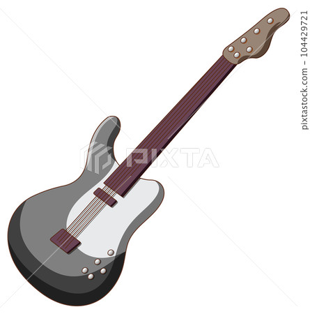 Isolated bass guitar musical instrument 104429721