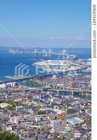 Utazu Town, Kagawa Prefecture View of the Great Seto Bridge from Aonoyama 104429909