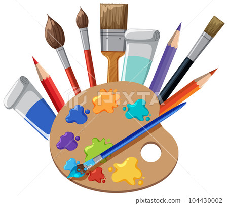 Paint brushes and color palette Paint brushes and color palette 104430002