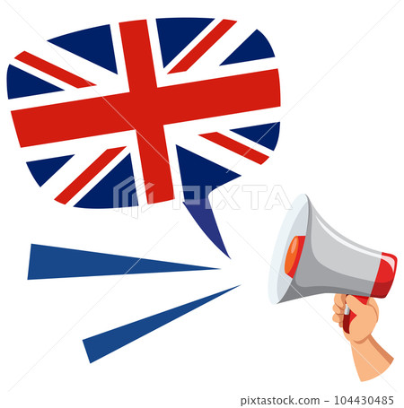 flag of United Kingdom speech bubble 104430485