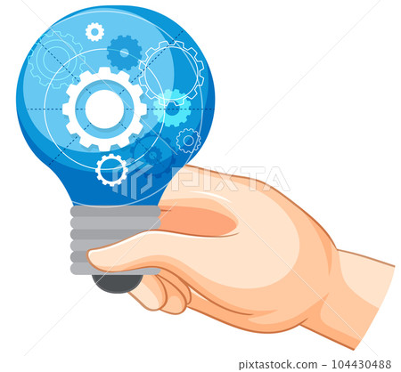 Gears inside light bulb icon design Gears inside light bulb icon design 104430488