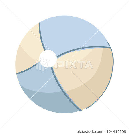 Cute cartoon style beach ball with white and blue stripes. 104430508