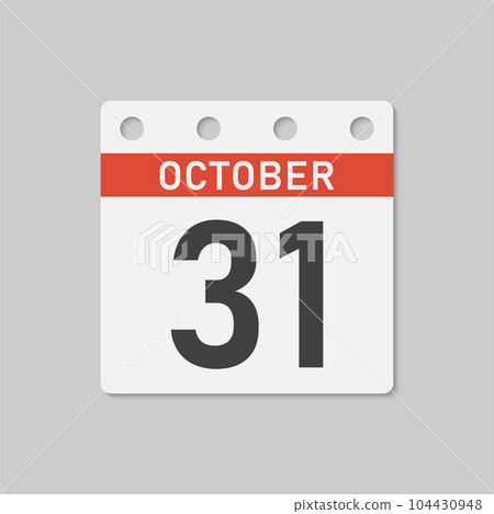 Icon page calendar day - 31 October 104430948