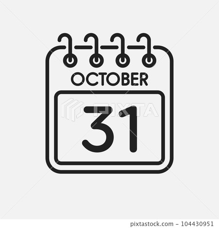 Icon page calendar day - 31 October 104430951