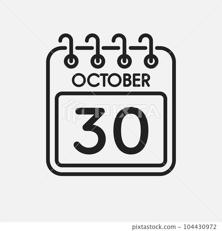 Icon page calendar day - 30 October 104430972