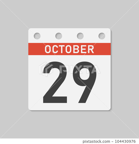 Icon page calendar day - 29 October 104430976
