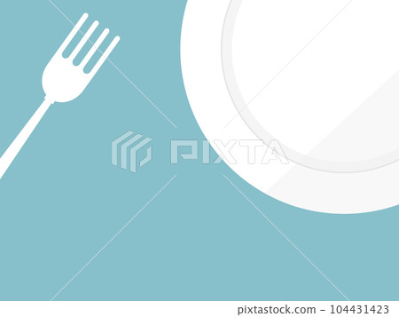 簡單的盤子和叉子 104431423