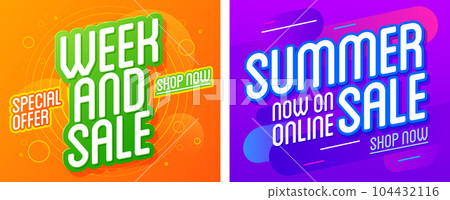 Sale website banner template. Sale and discounts. Autumn poster design for print or web. Web banner design for email newsletter. Vector illustration 104432116