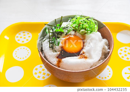 Fluffy egg rice with soy sauce Fluffy egg rice with soy sauce 104432235