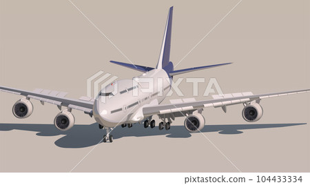 A large airliner stands at the airport. Vector. 104433334