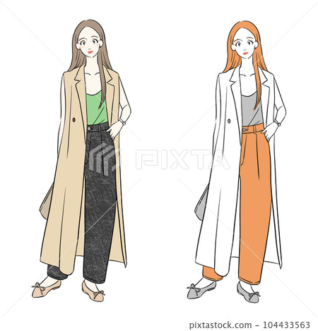 長款馬甲時尚女性 長款馬甲時尚女性 104433563