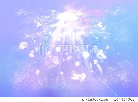 深海的圖像。奇幻的海洋裡有水母和魚(·∀·)插畫和效果素材 深海的圖像。奇幻的海洋裡有水母和魚(·∀·)插畫和效果素材 104434062