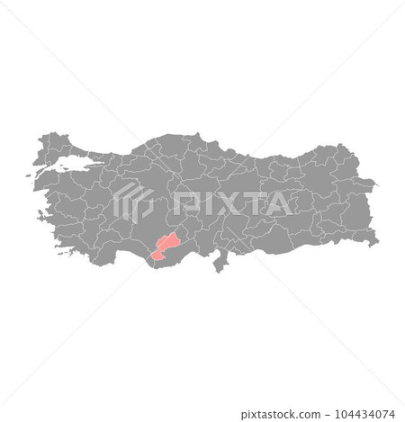 Karaman province map, administrative divisions of Turkey. Vector illustration. 104434074